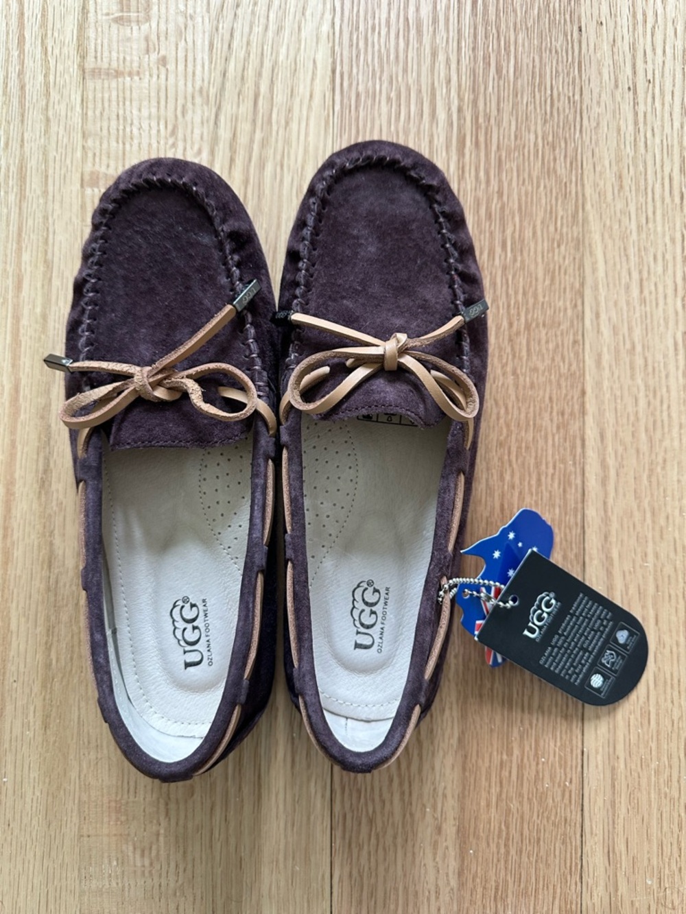 NWT Moccasins Brown Suede Leather Loafers Women’s 6